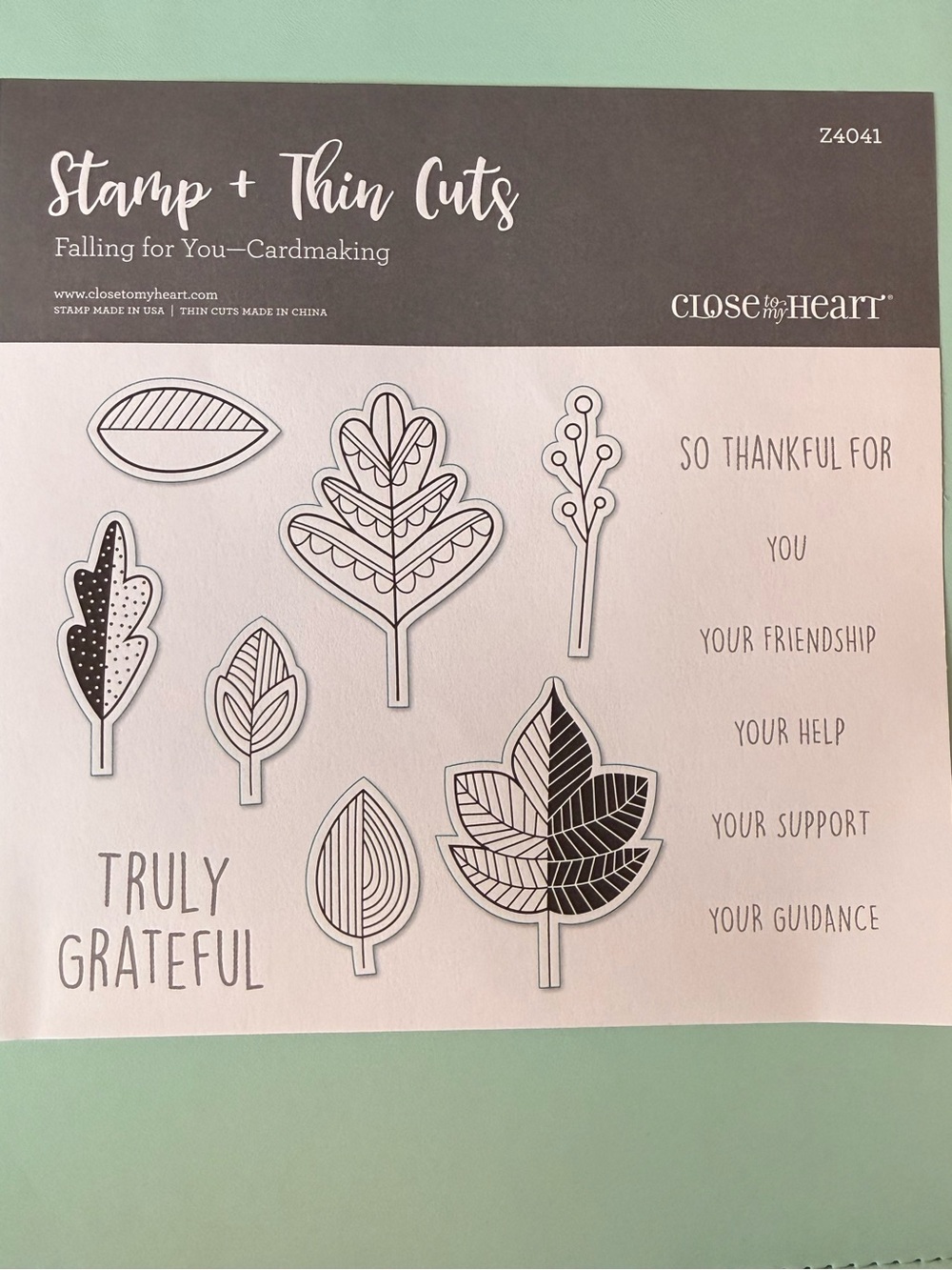 Close To My Heart Falling for you stamp & Thin Cuts set